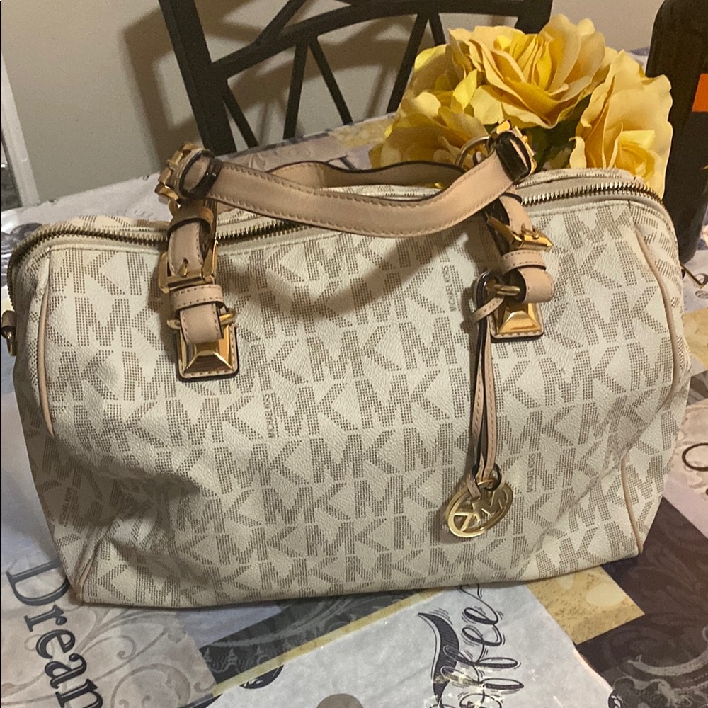 Michael Kors Cream Satchel Bag